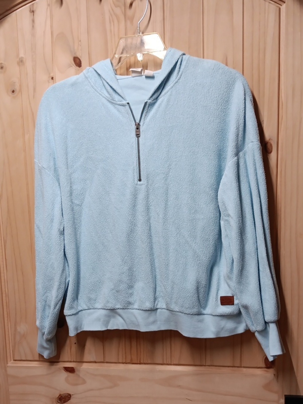 Roxy Pale Blue Half-Zip Hooded Sweatshirt EUC
